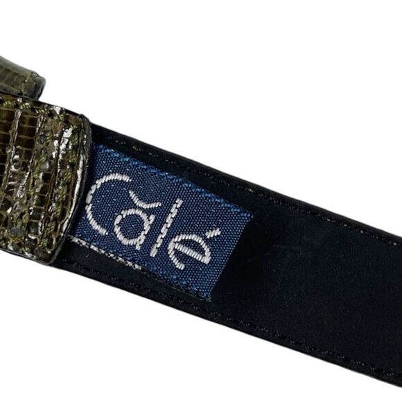 Cale Vintage Genuine Lizard Leather Green Belt Made in Spain women’s Size 32 - Picture 4 of 10